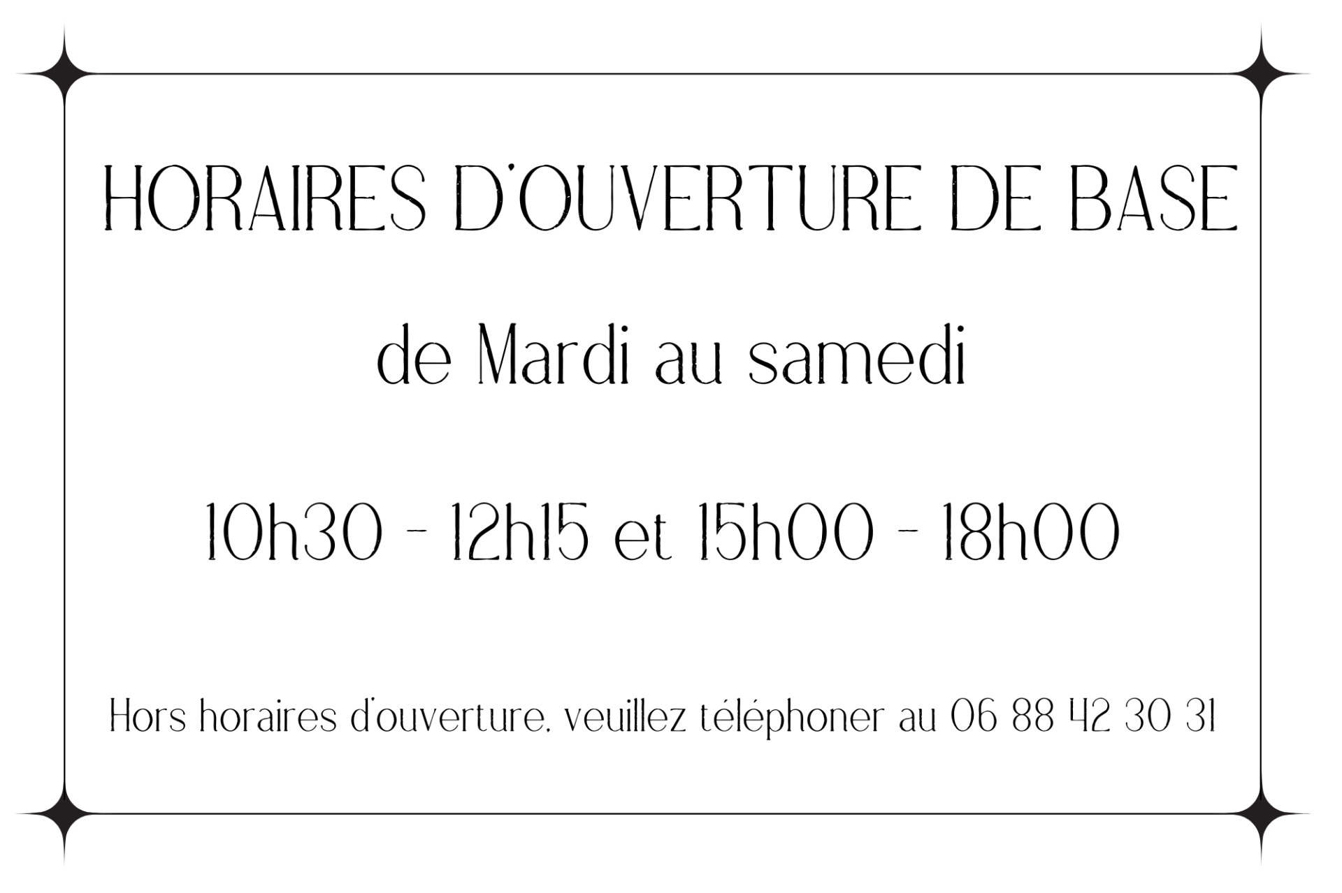Panneau horaires ouverture boutique elegant minimaliste beige 3
